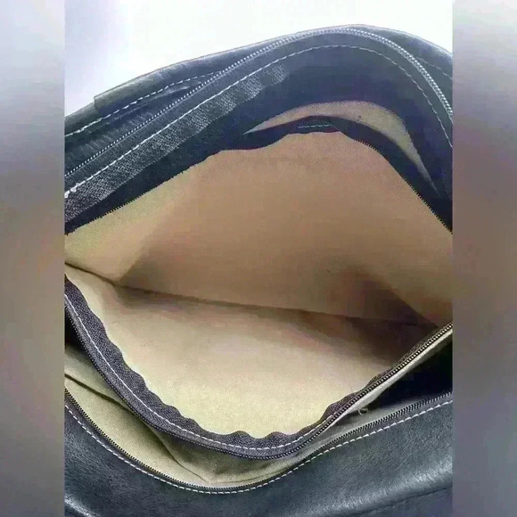 TANNERS CREEK LEATHER DESIGNS Black And Brown Purse Genuine Soft Pebbled Leather - Picture 10 of 14